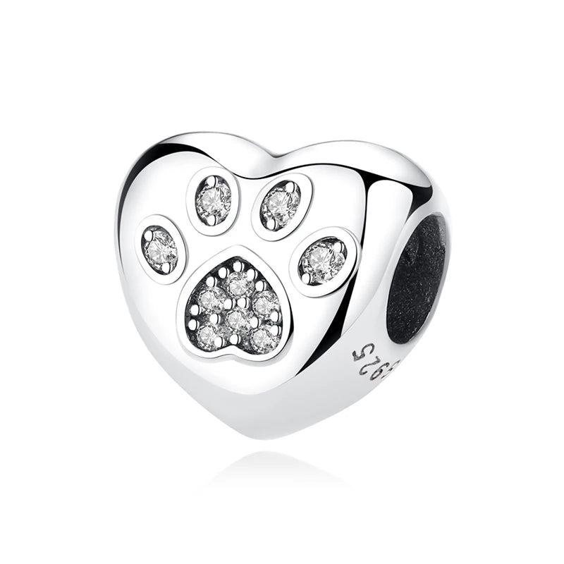 Paw print charm  – 925 Sterling Silver