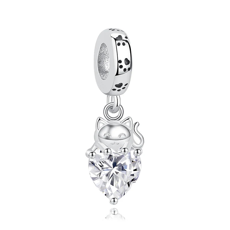 Paw print charm  – 925 Sterling Silver