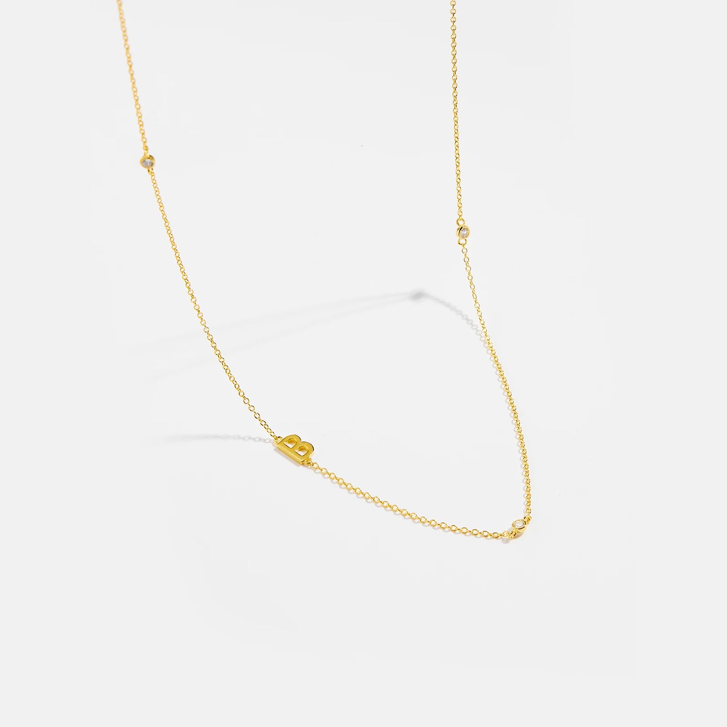 Gold Letter Pendant Choker – 925 Sterling Silver