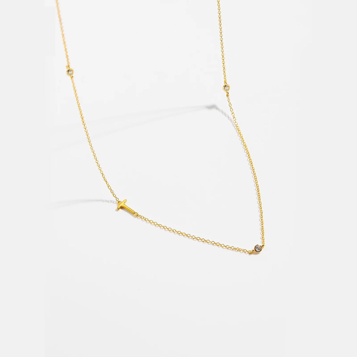 Gold Letter Pendant Choker – 925 Sterling Silver
