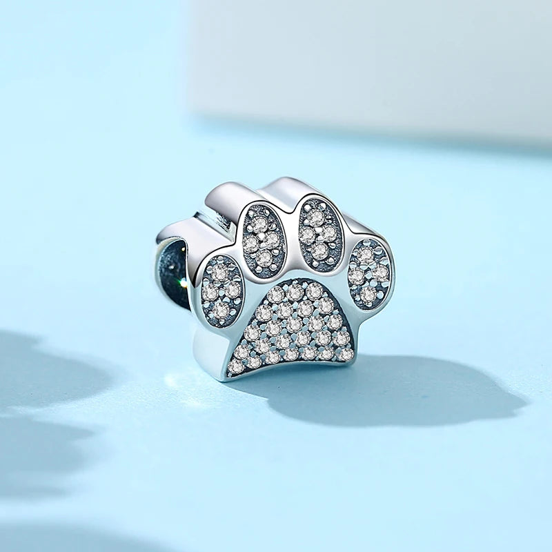 Paw print charm  – 925 Sterling Silver