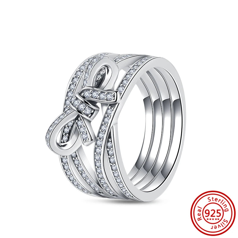 Sparkling Zircon Wings & Floral Detail – 925 Sterling Silver