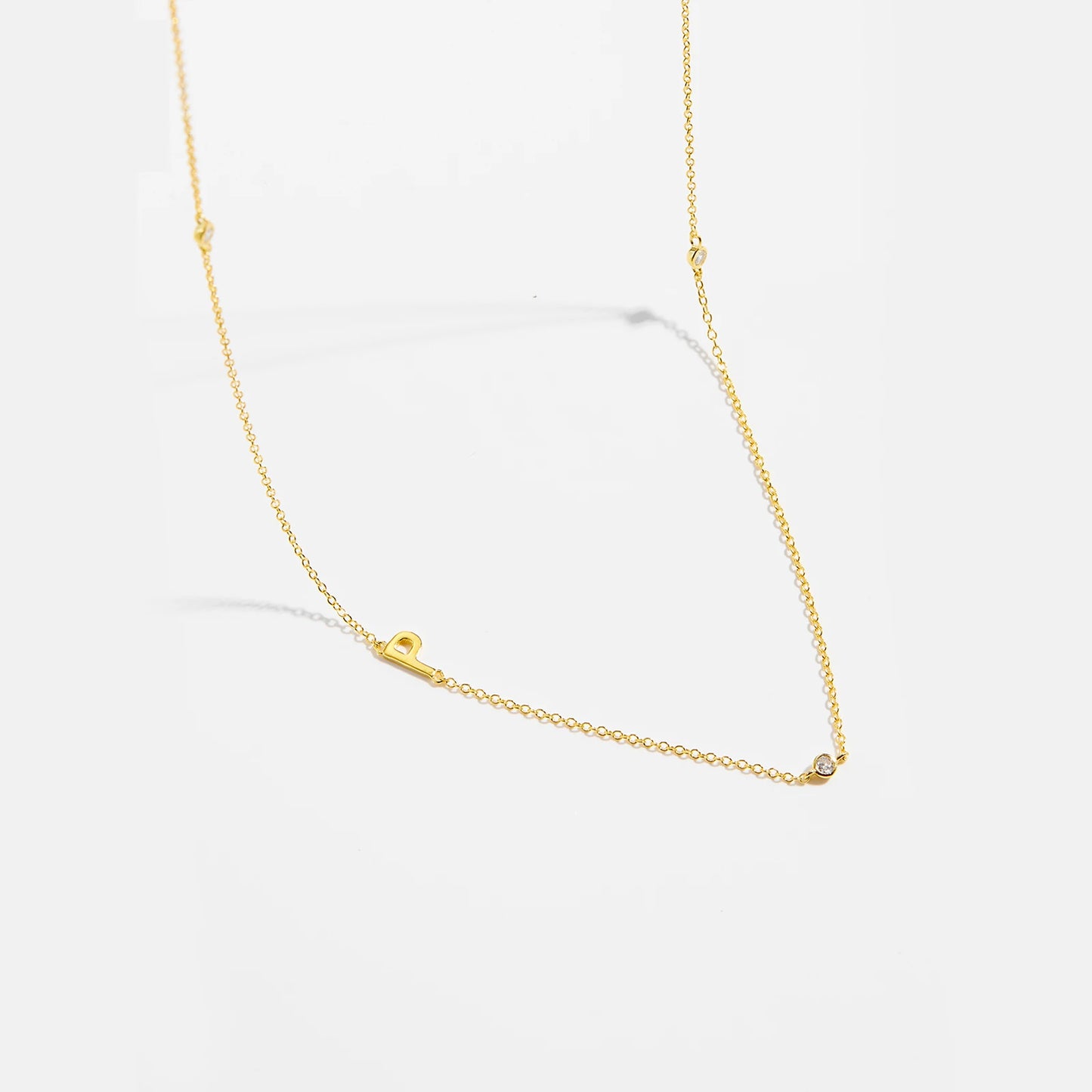 Gold Letter Pendant Choker – 925 Sterling Silver