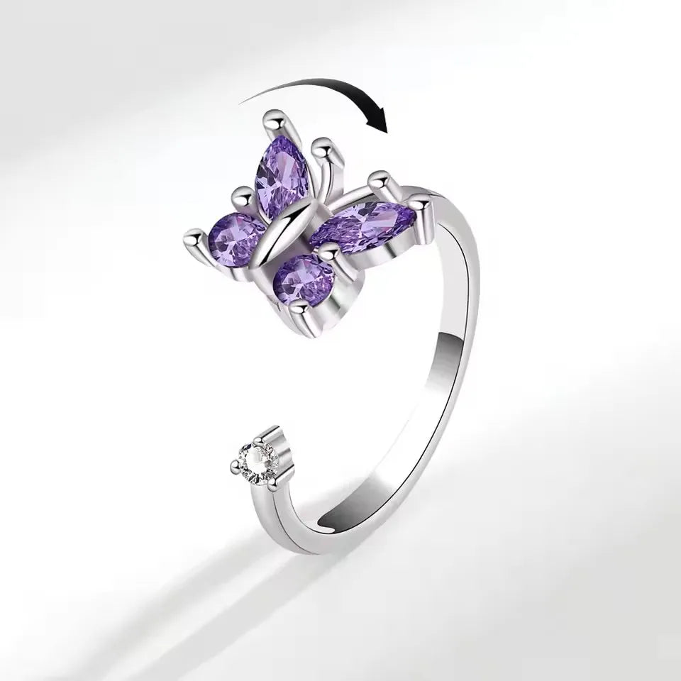 Sunflower Rotatable Ring Sterling Silver