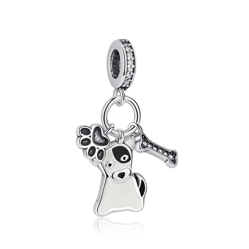 Paw print charm  – 925 Sterling Silver