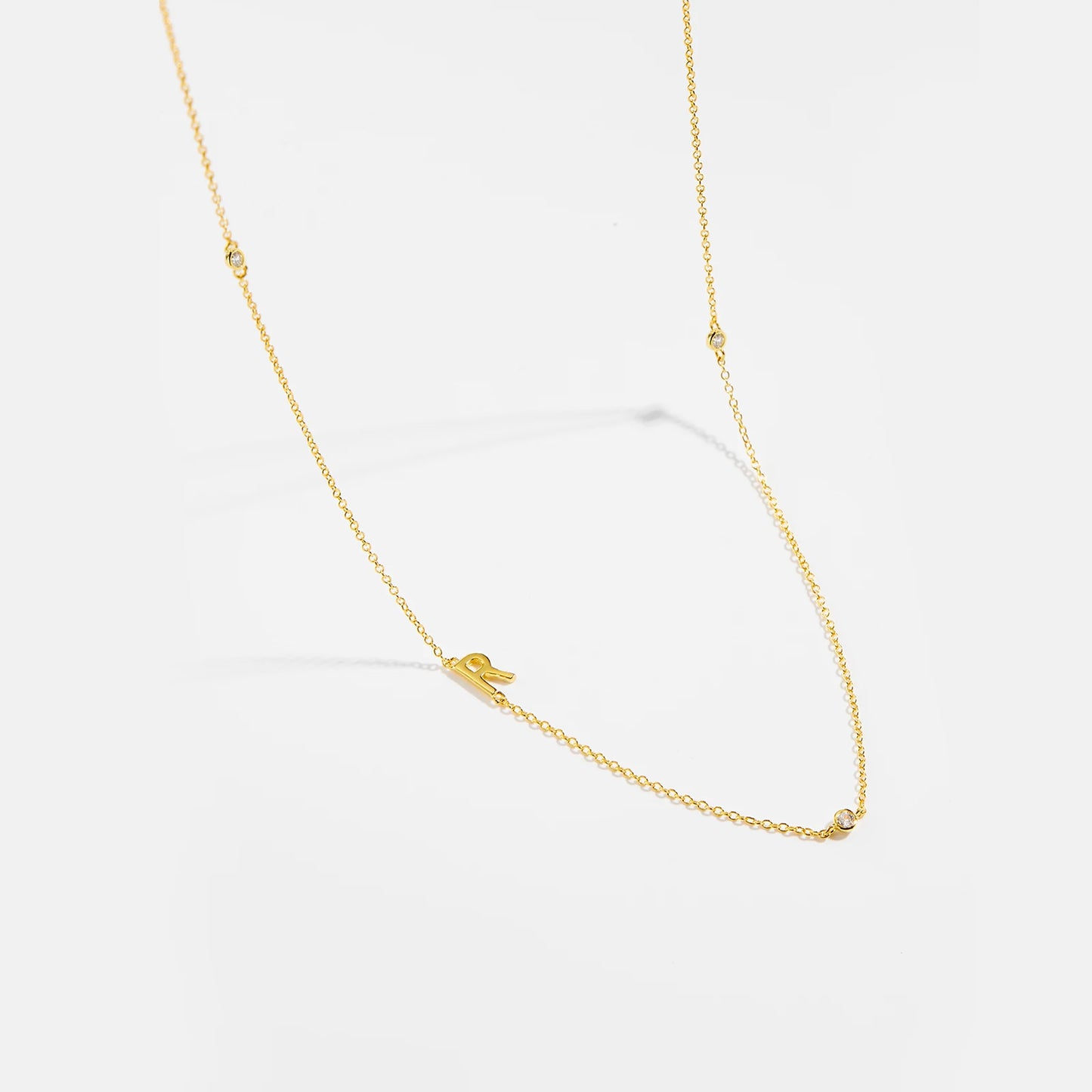 Gold Letter Pendant Choker – 925 Sterling Silver
