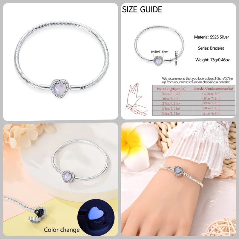 Infinity Glow Bracelet  –  925 Sterling Silver
