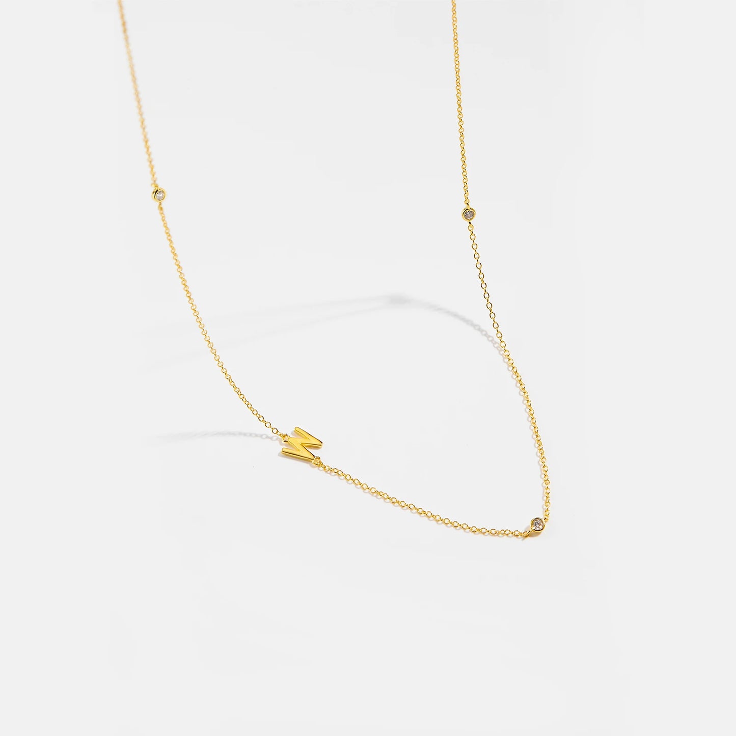 Gold Letter Pendant Choker – 925 Sterling Silver