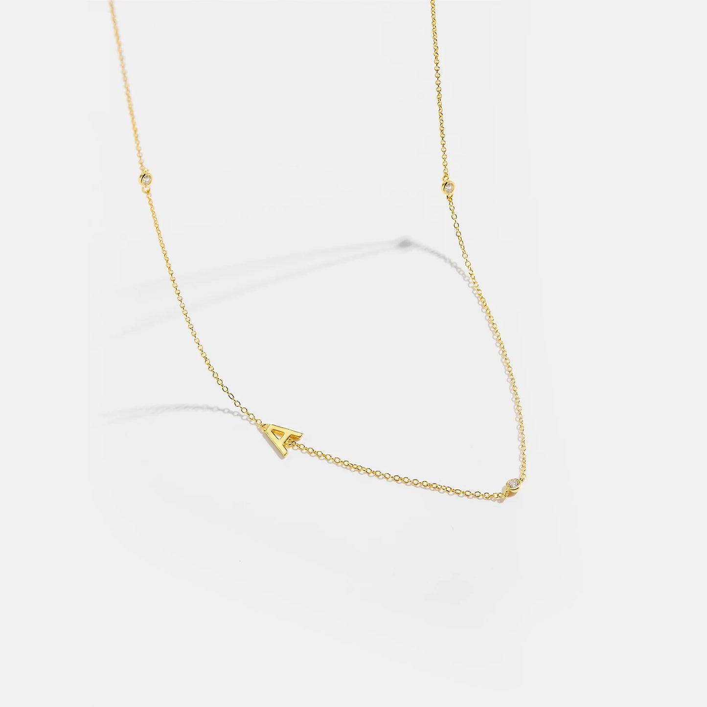 Gold Letter Pendant Choker – 925 Sterling Silver