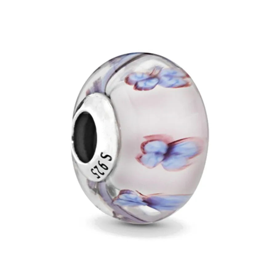 Murano Glass & Heart Charms – 925 Sterling Silver