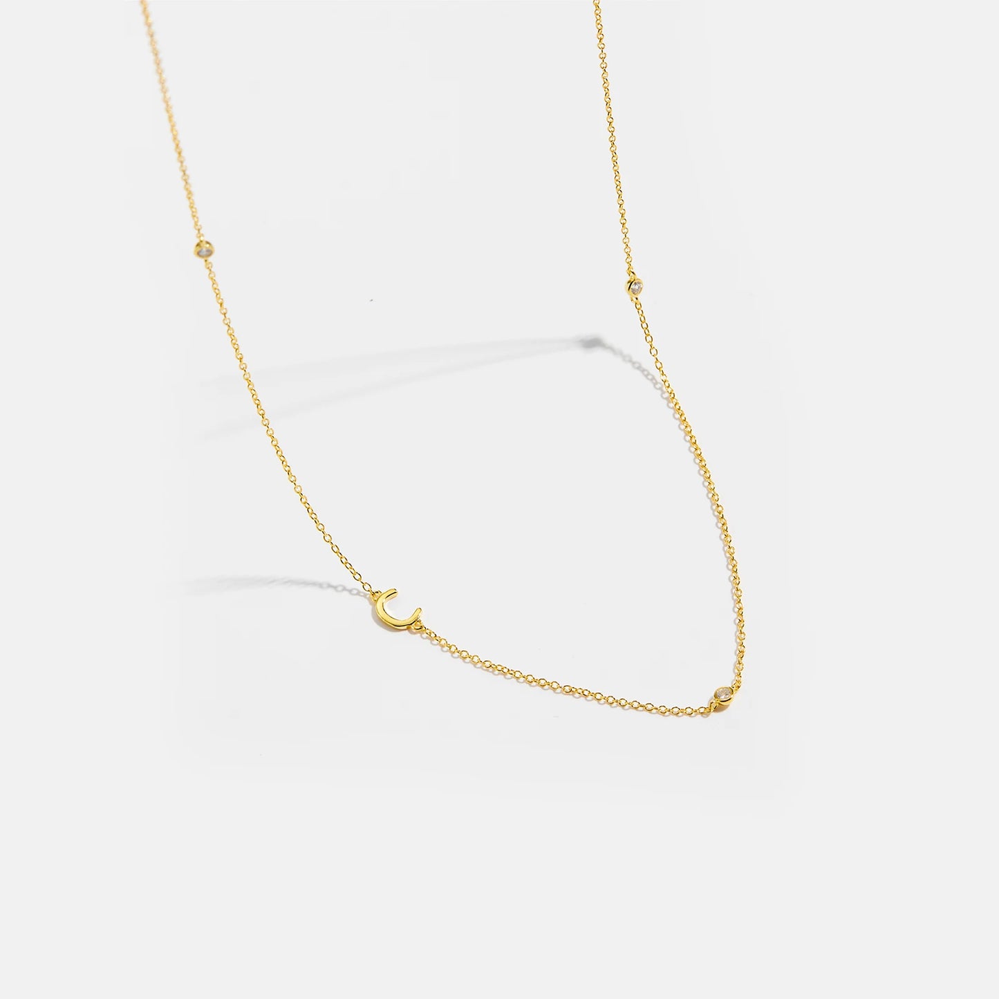 Gold Letter Pendant Choker – 925 Sterling Silver