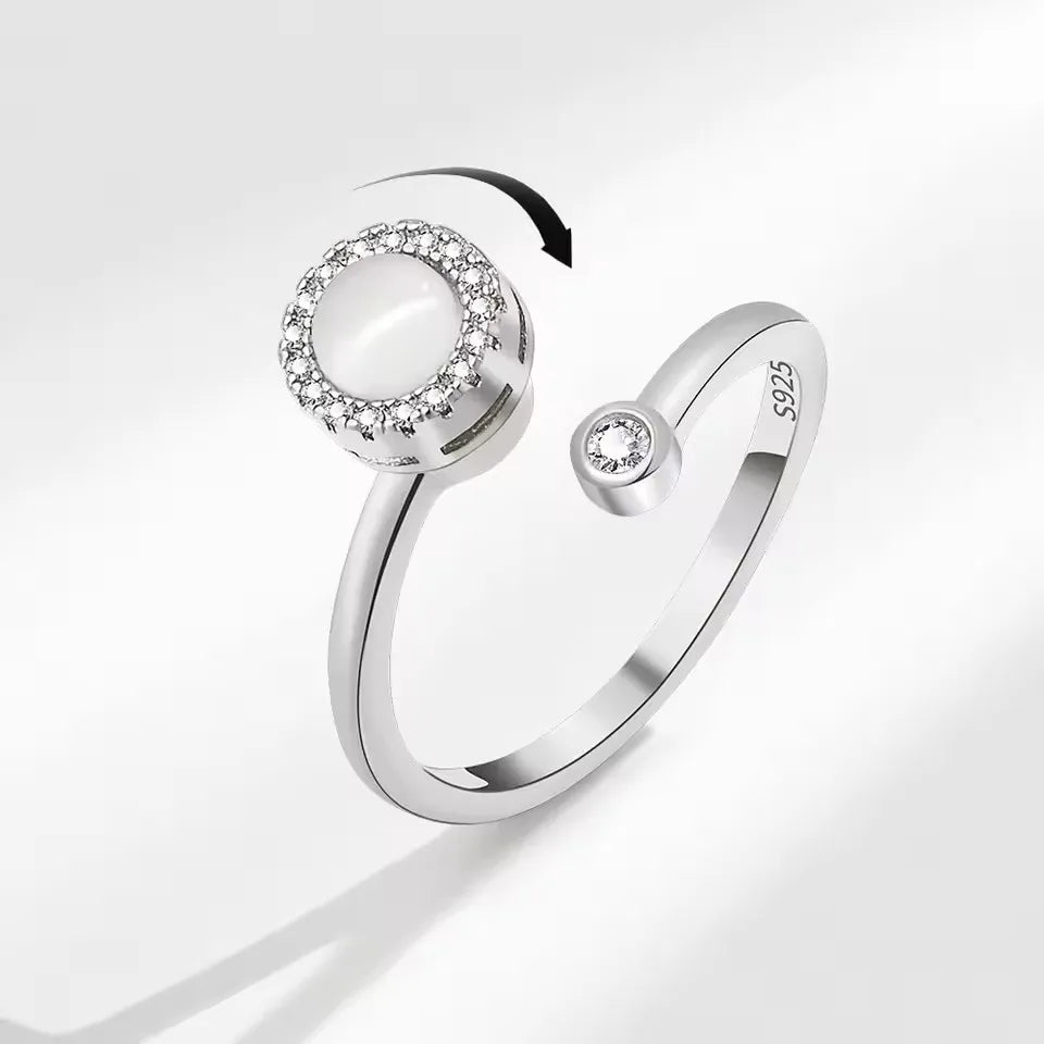 Sunflower Rotatable Ring Sterling Silver