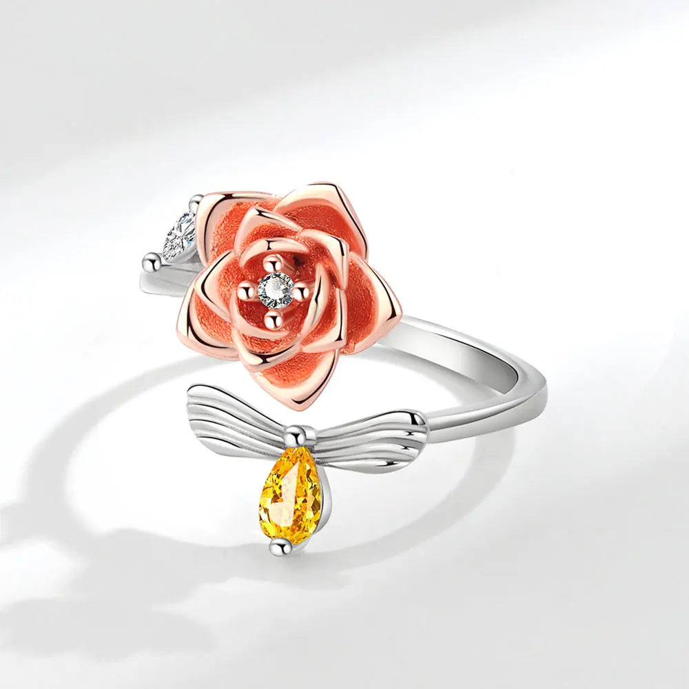 Sunflower Rotatable Ring Sterling Silver