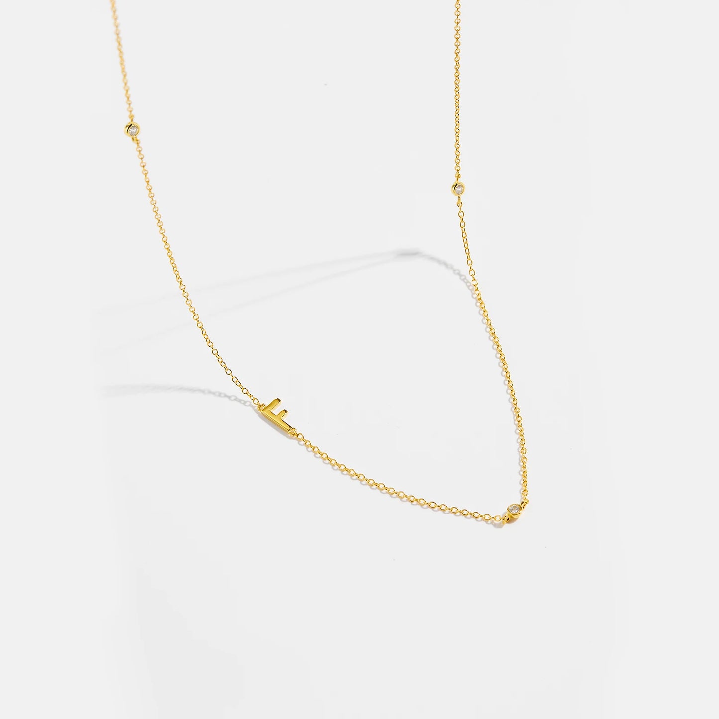 Gold Letter Pendant Choker – 925 Sterling Silver