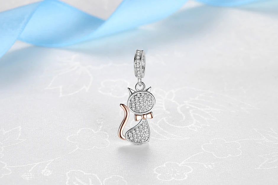 Paw print charm  – 925 Sterling Silver