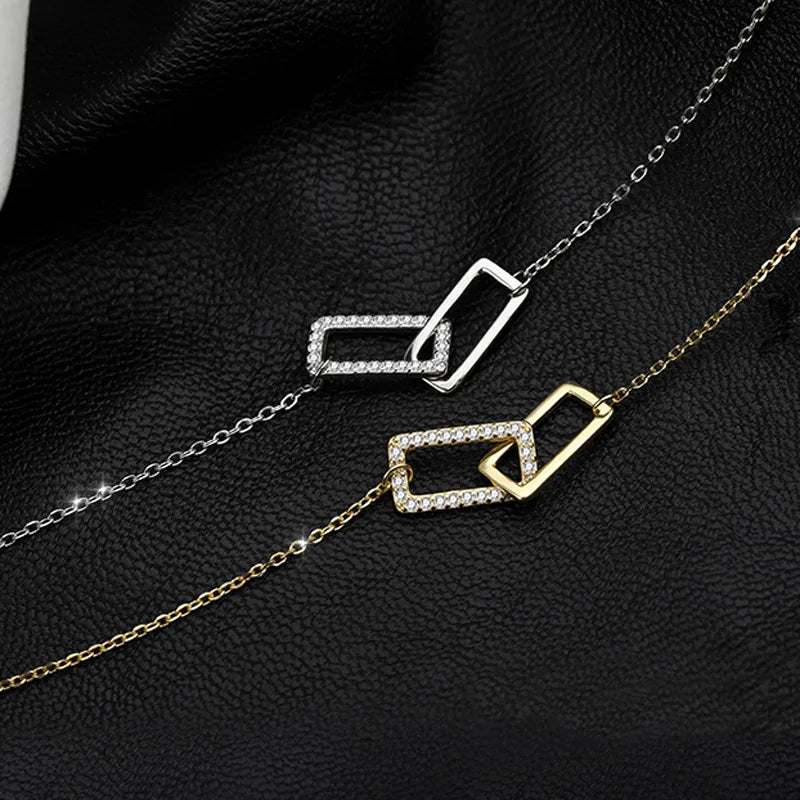 Double Circle Pendant Necklace – 925 Sterling Silver