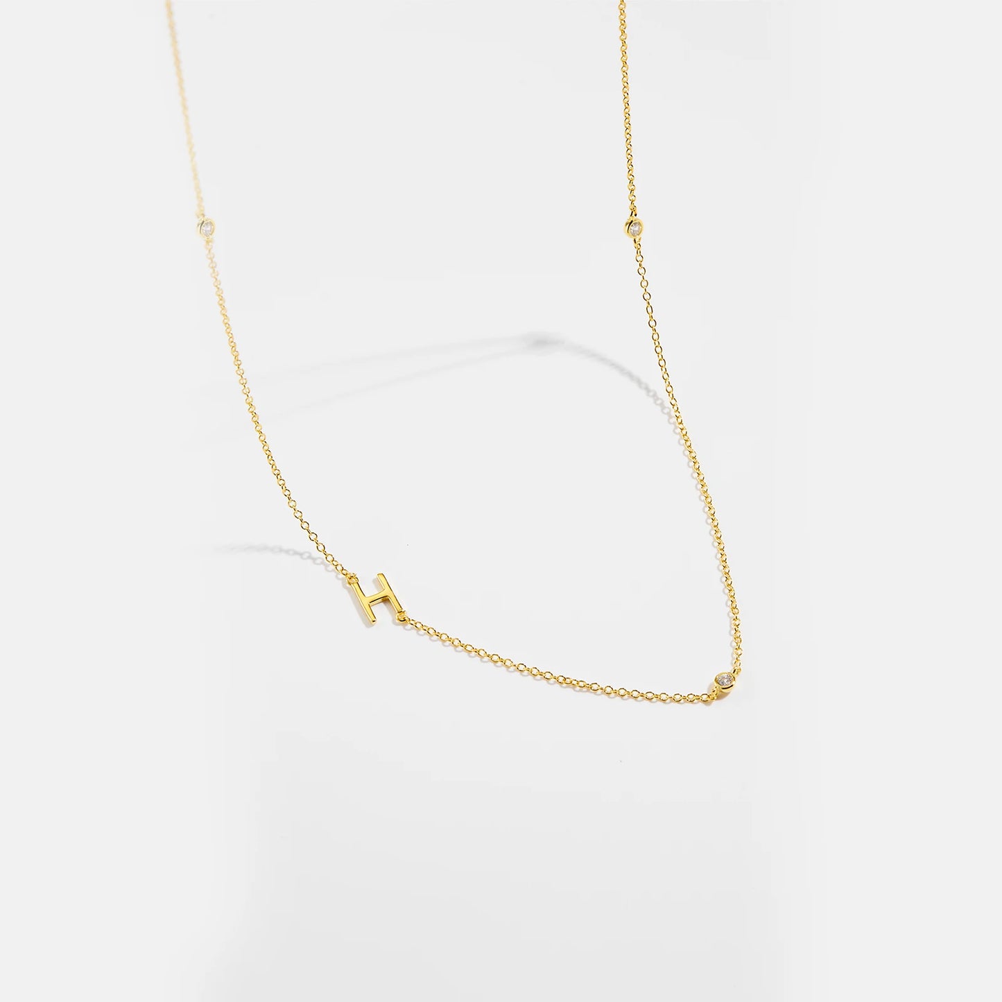 Gold Letter Pendant Choker – 925 Sterling Silver