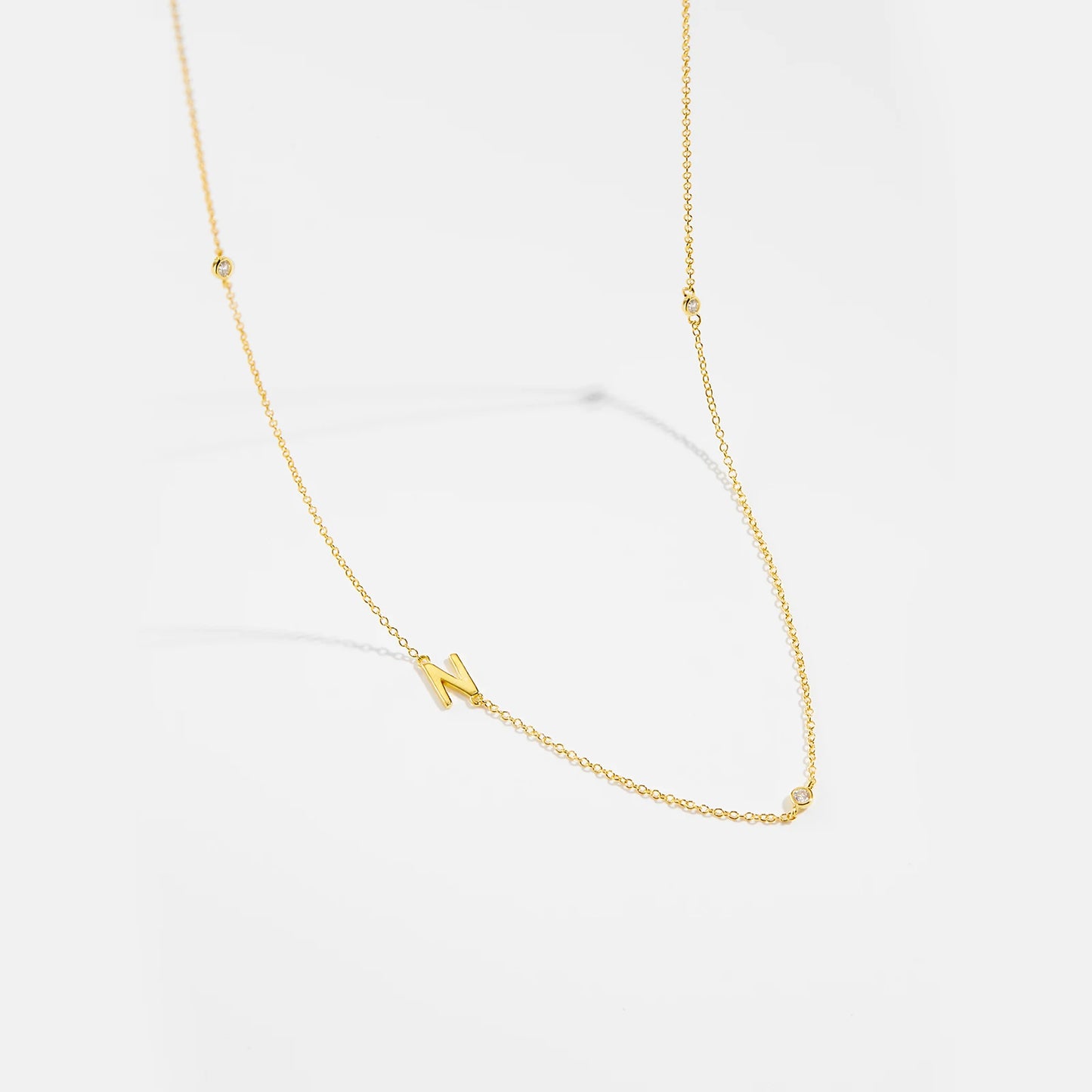 Gold Letter Pendant Choker – 925 Sterling Silver