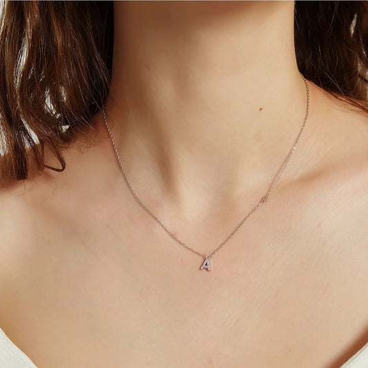 Initial Pendant Necklace – Elegant 925 Sterling Silver