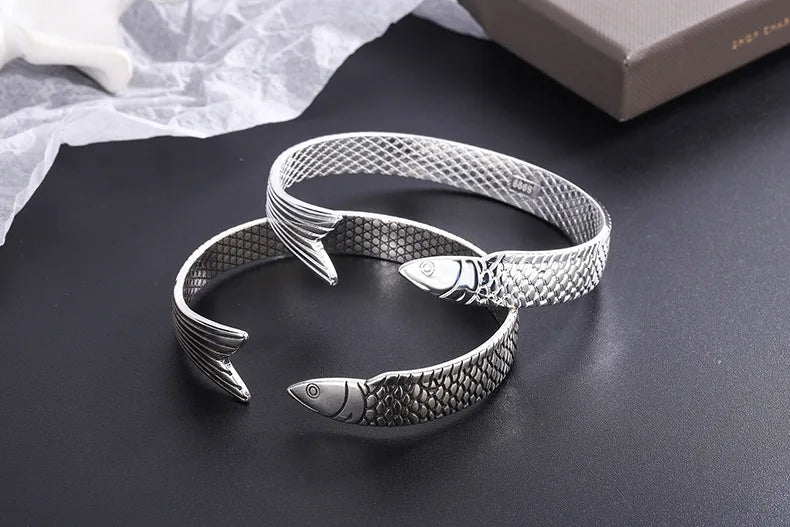 Dragon & Fish Bracelet – 925 Sterling Silver