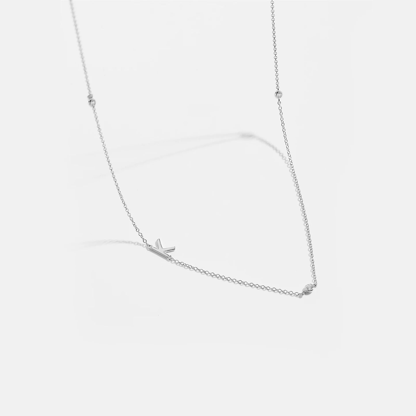 Gold Letter Pendant Choker – 925 Sterling Silver