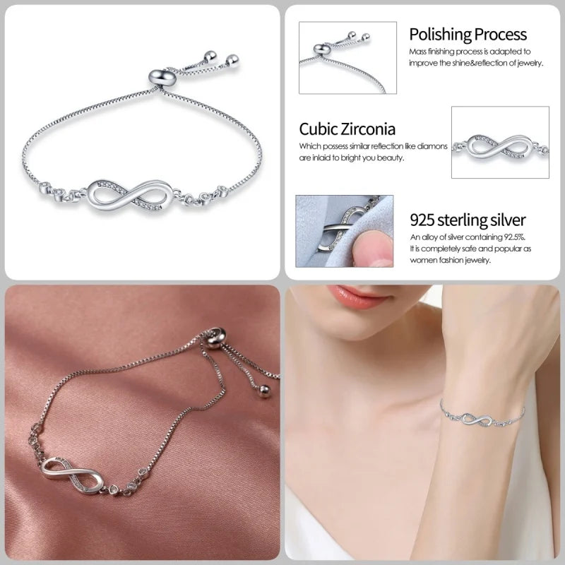 Infinity Glow Bracelet  –  925 Sterling Silver