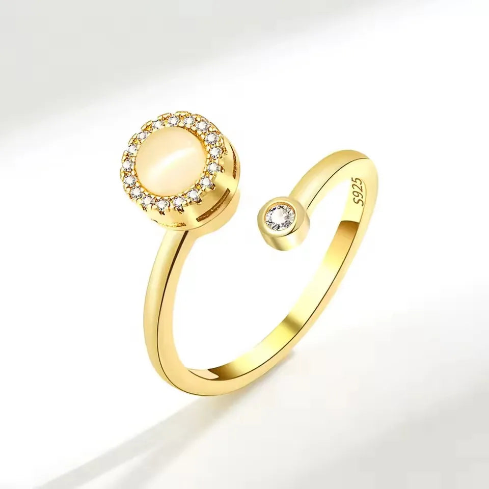 Sunflower Rotatable Ring Sterling Silver