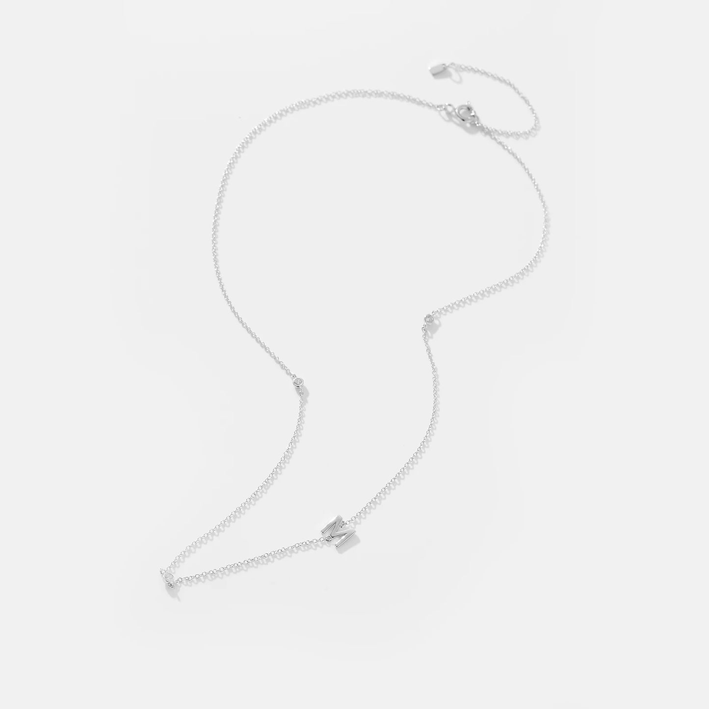 Gold Letter Pendant Choker – 925 Sterling Silver