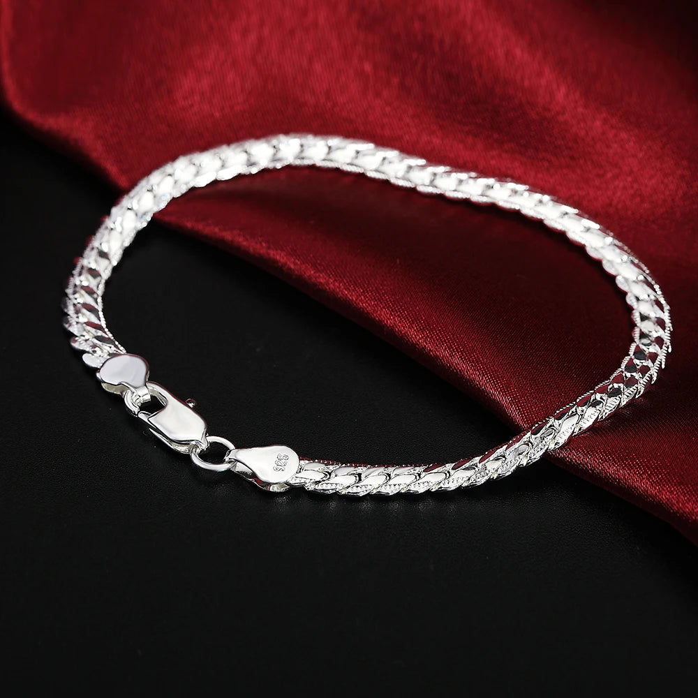 Twisted Rope Chain Bracelet –  925 Sterling Silver