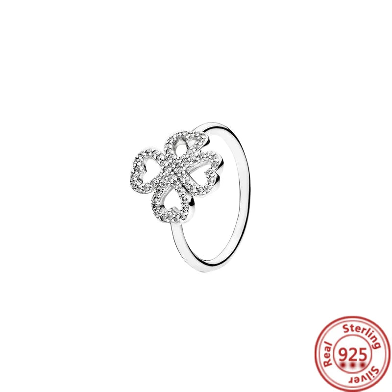 Sparkling Zircon Wings & Floral Detail – 925 Sterling Silver