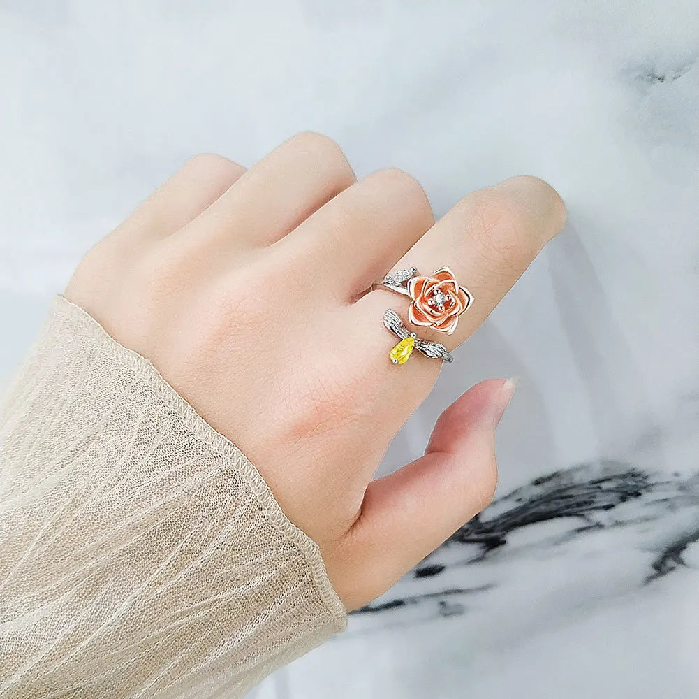 Sunflower Rotatable Ring Sterling Silver