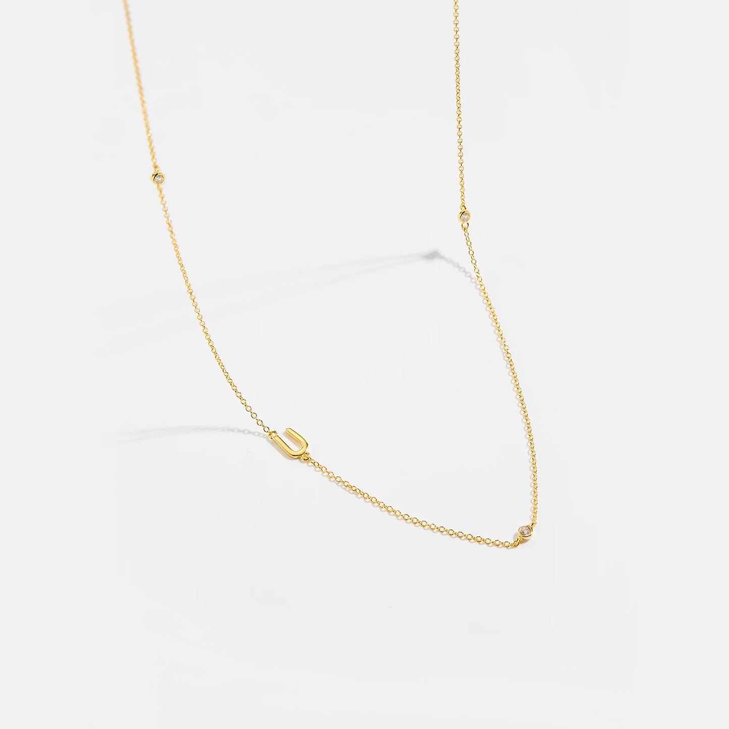 Gold Letter Pendant Choker – 925 Sterling Silver