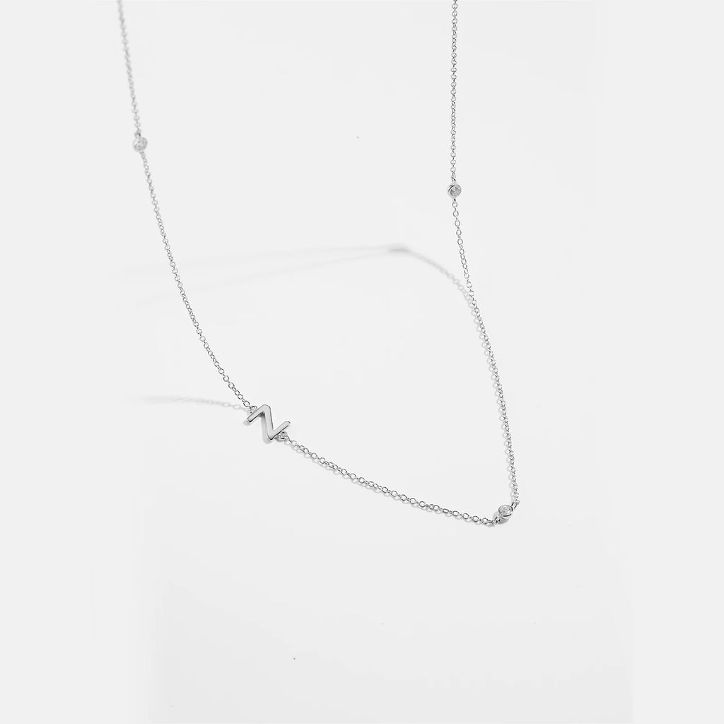 Gold Letter Pendant Choker – 925 Sterling Silver
