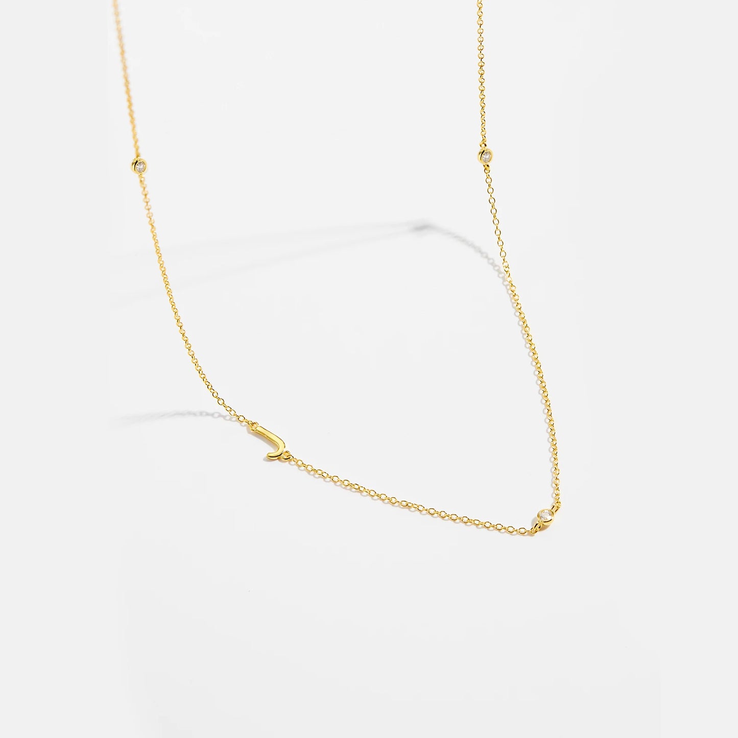 Gold Letter Pendant Choker – 925 Sterling Silver