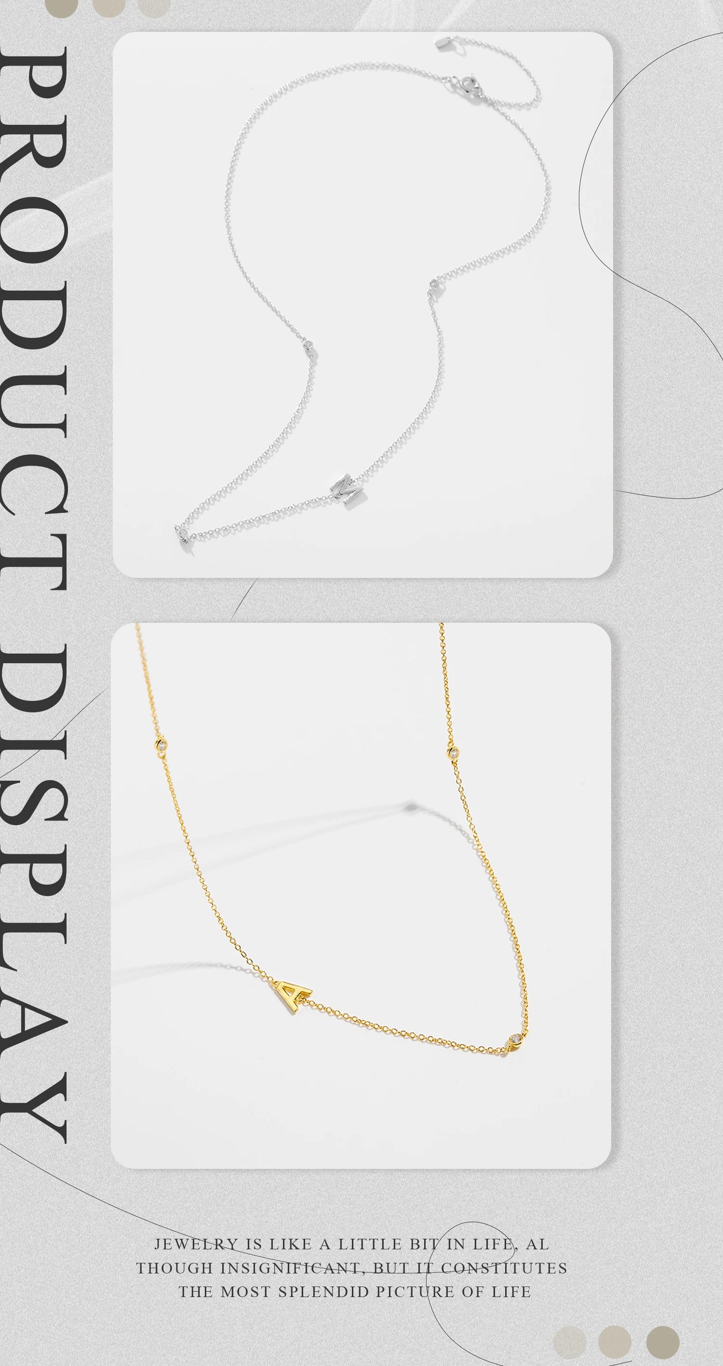 Gold Letter Pendant Choker – 925 Sterling Silver