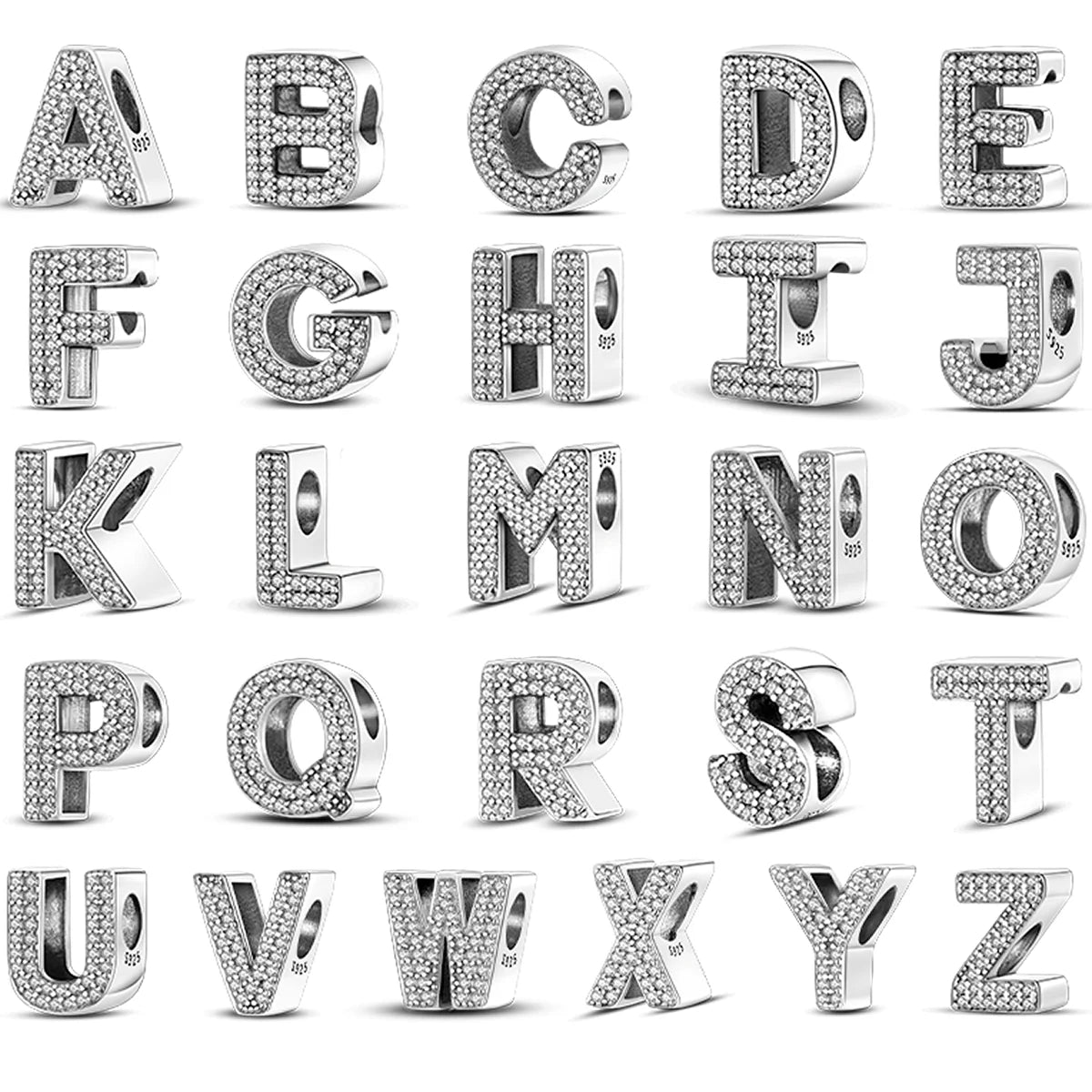 Personalised Alphabet Beads – 925 Sterling Silver