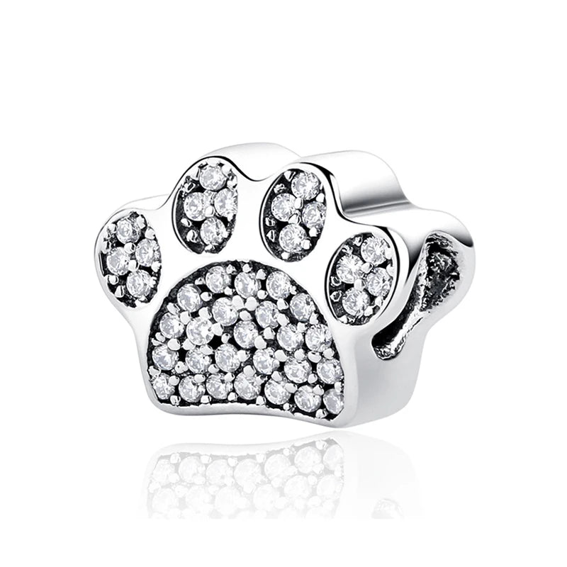 Paw print charm  – 925 Sterling Silver