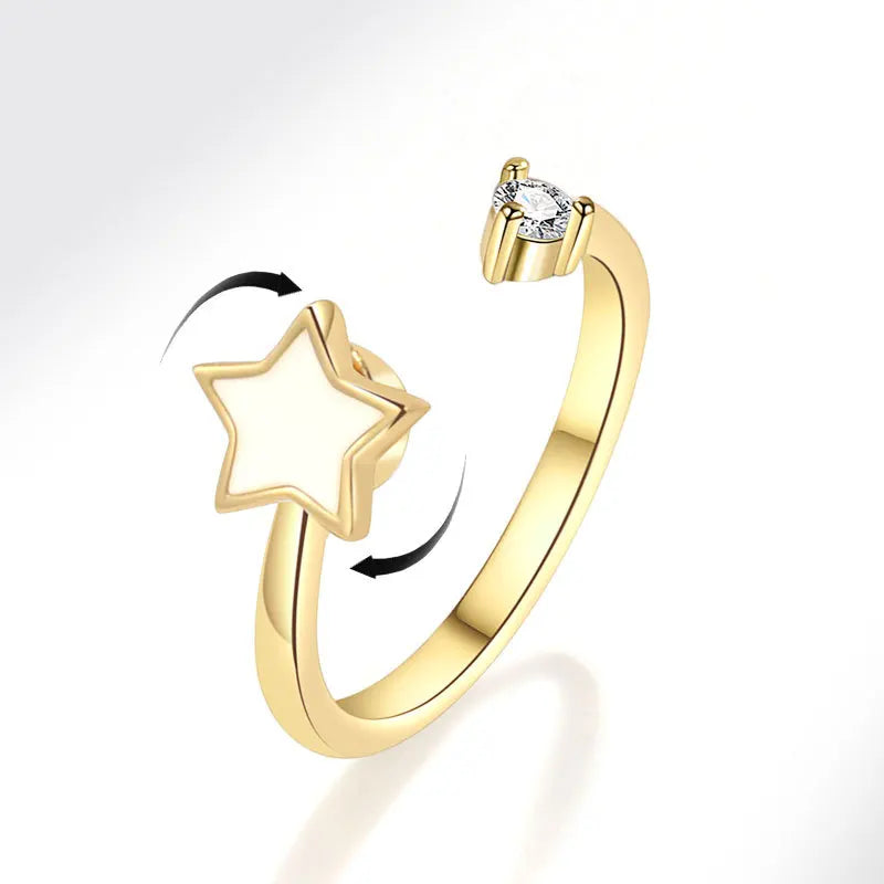 Sunflower Rotatable Ring Sterling Silver