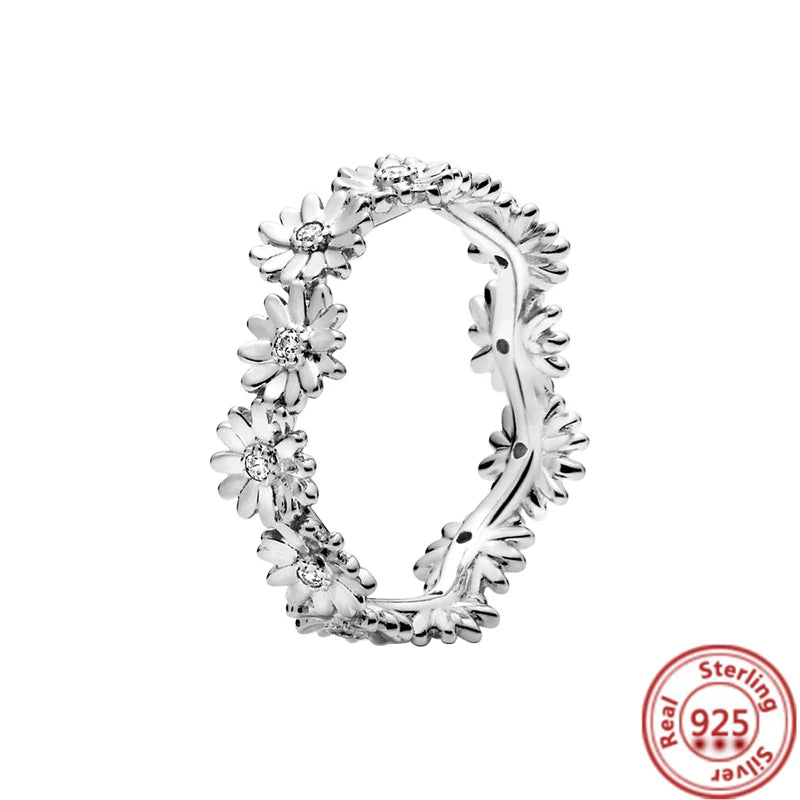 Sparkling Zircon Wings & Floral Detail – 925 Sterling Silver