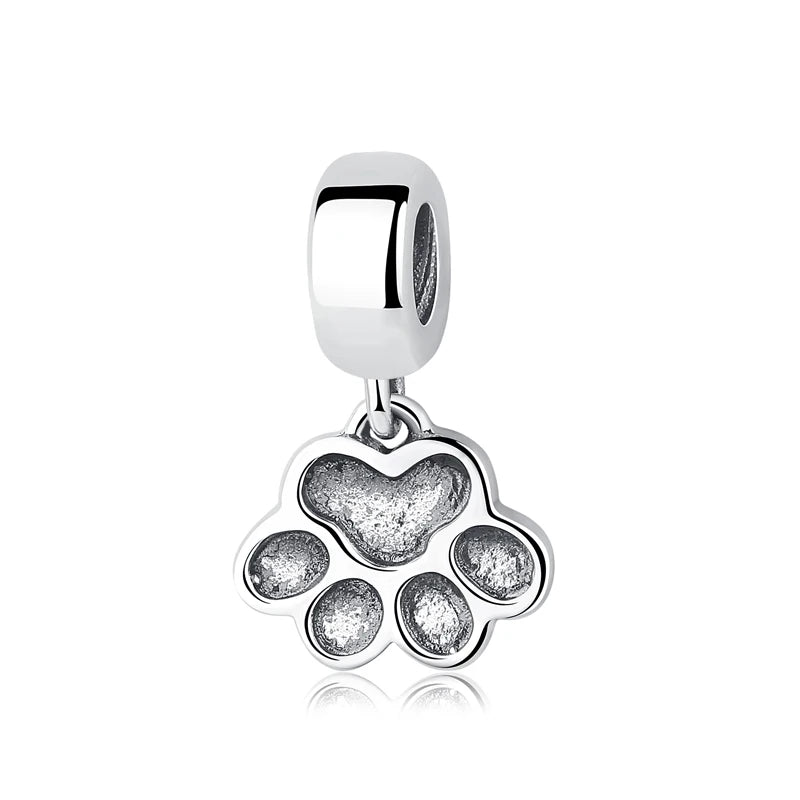 Paw print charm  – 925 Sterling Silver