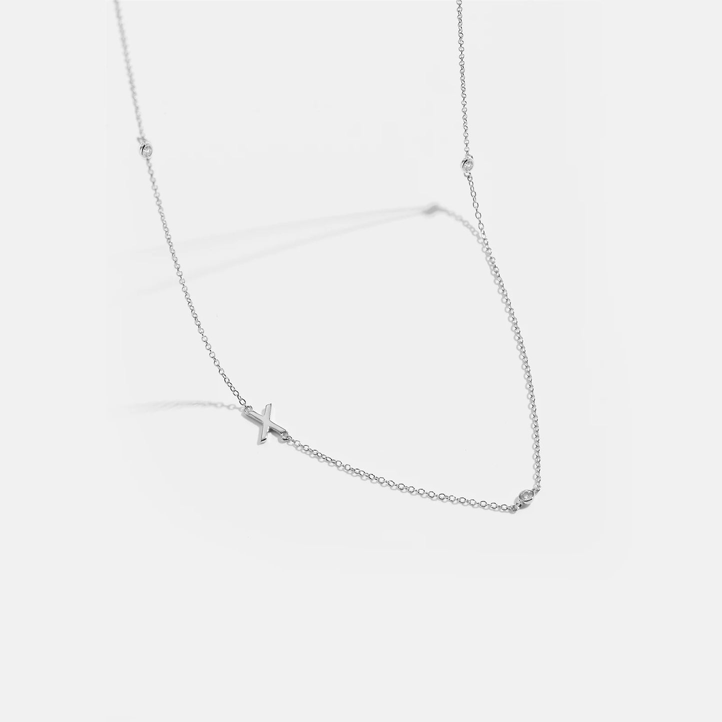Gold Letter Pendant Choker – 925 Sterling Silver