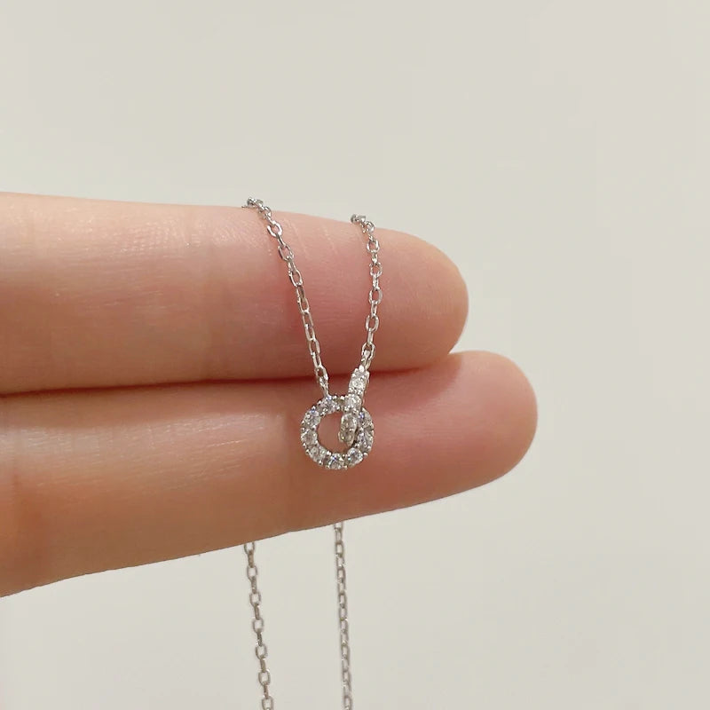 Double Circle Pendant Necklace – 925 Sterling Silver