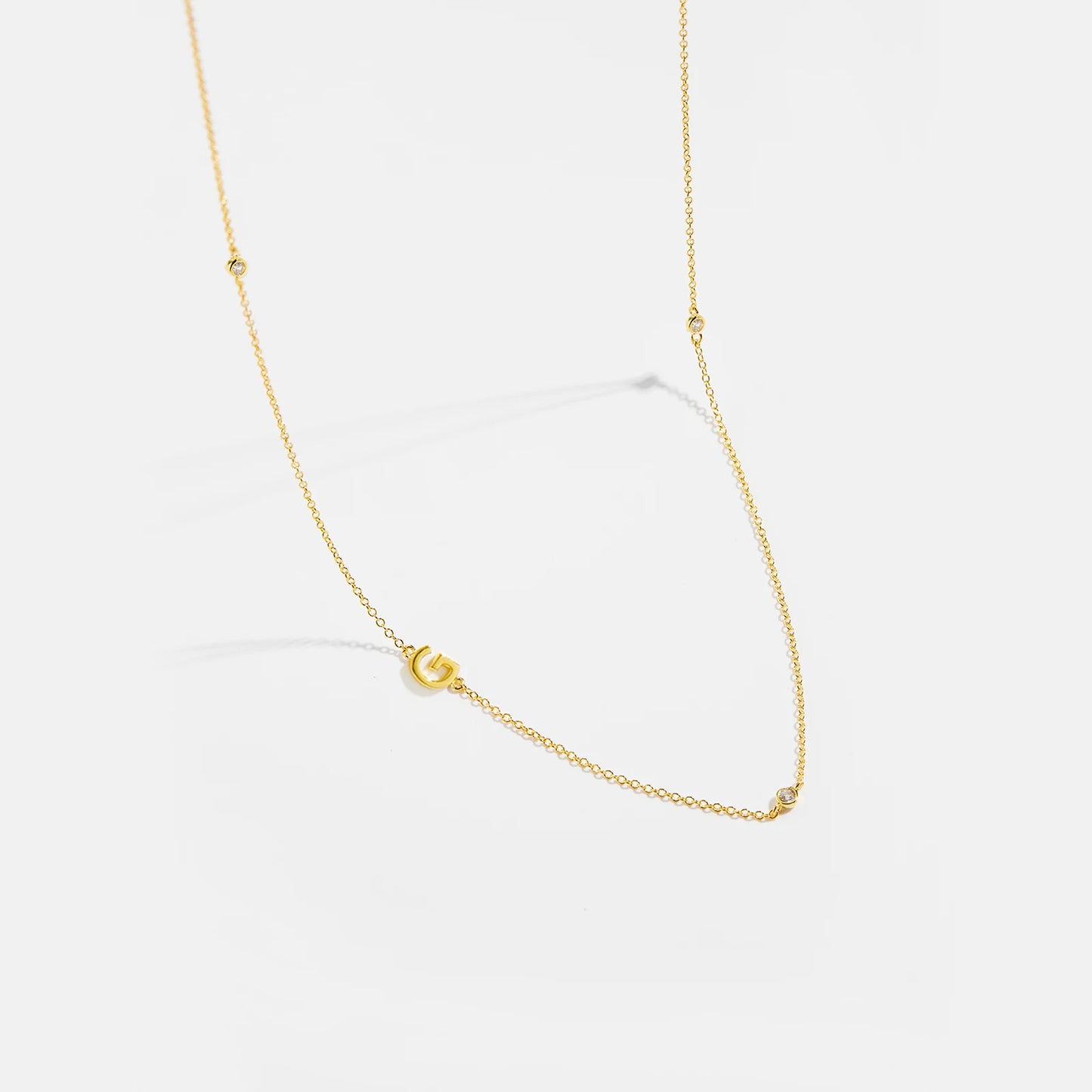 Gold Letter Pendant Choker – 925 Sterling Silver