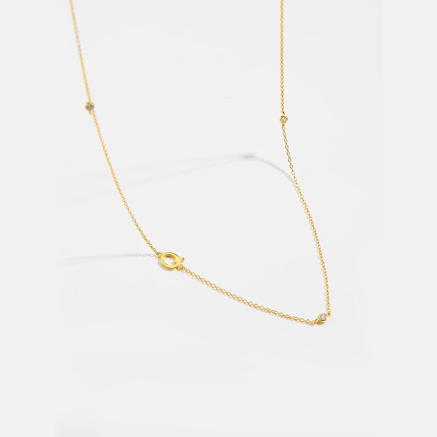 Gold Letter Pendant Choker – 925 Sterling Silver