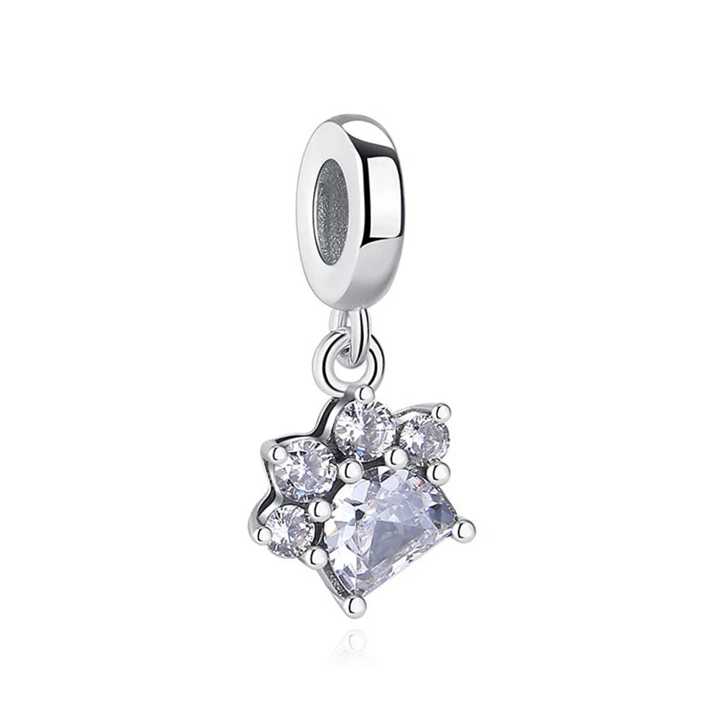 Paw print charm  – 925 Sterling Silver