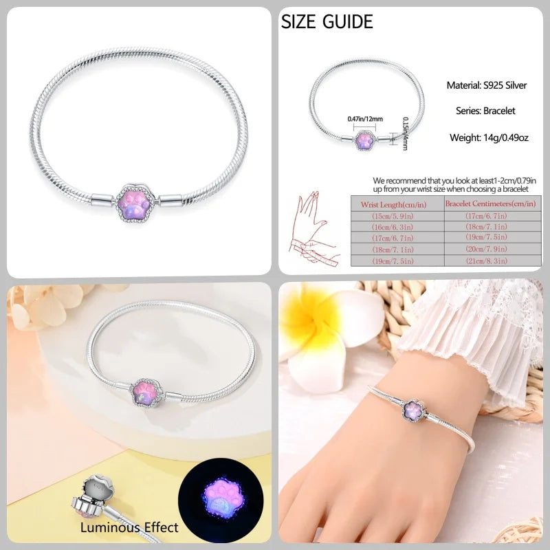 Infinity Glow Bracelet  –  925 Sterling Silver
