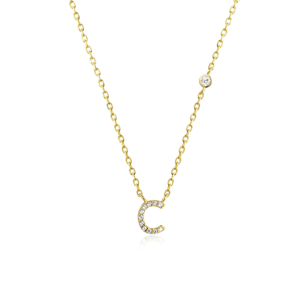 Initial Pendant Necklace – Elegant 925 Sterling Silver