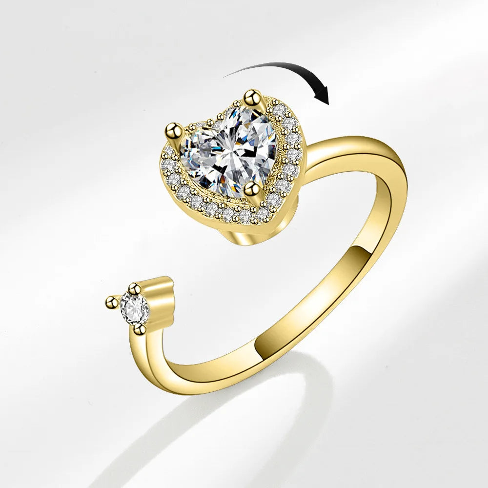 Sunflower Rotatable Ring Sterling Silver