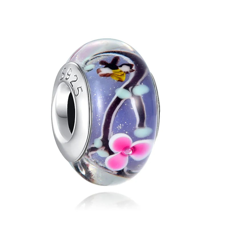 Murano Glass & Heart Charms – 925 Sterling Silver