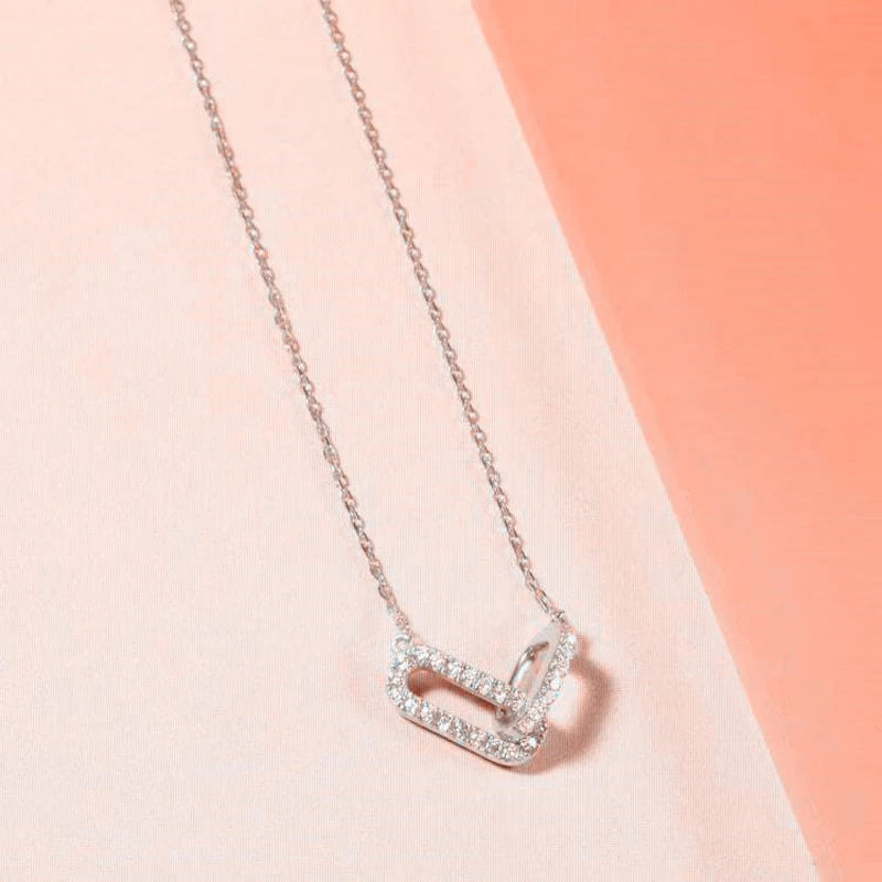Double Circle Pendant Necklace – 925 Sterling Silver